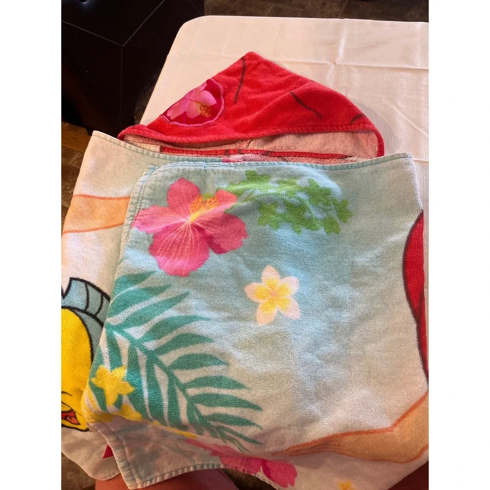 Disney Princess Ariel The Little‎ Mermaid Hooded Towel Kids Blue Red Flounder